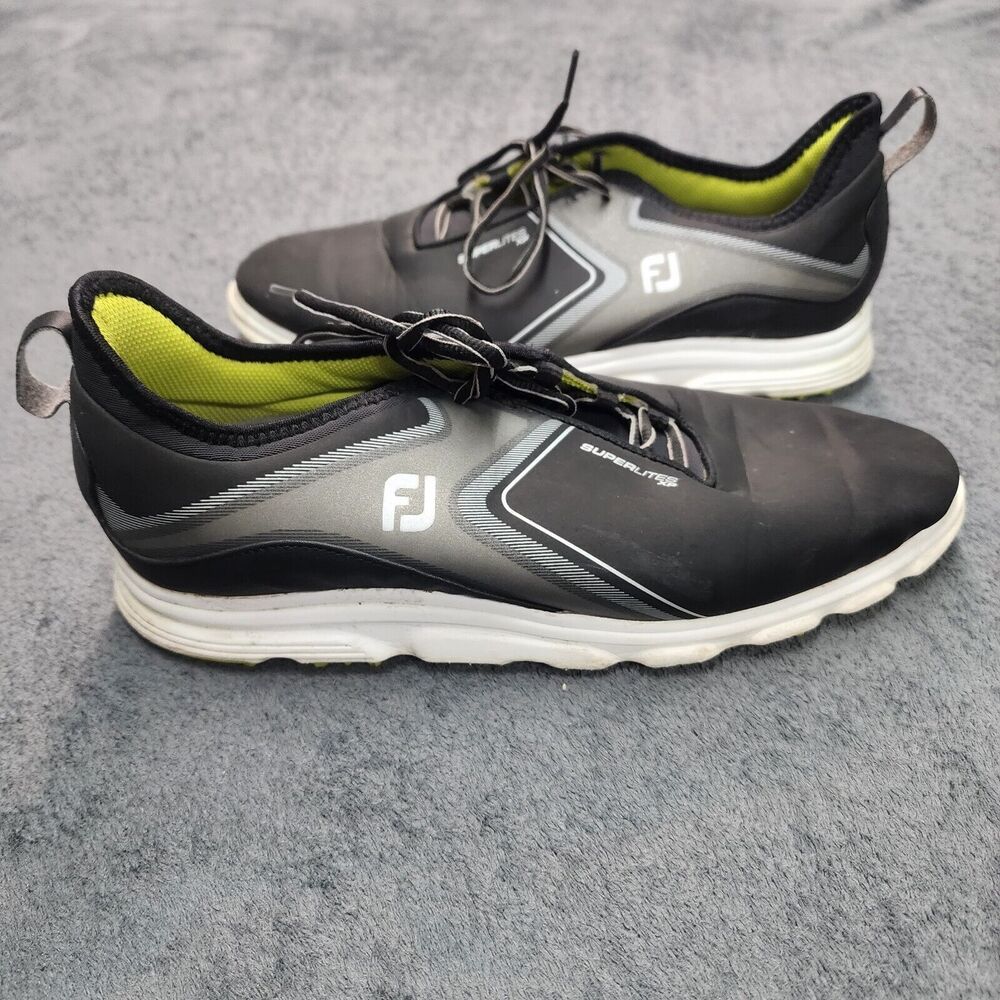 FootJoy 58075 Mens Superlites XP Golf Shoes Textile US Size 11 Black Lime
